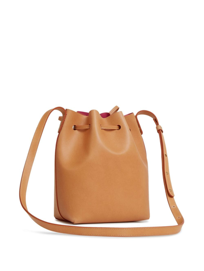 Mansur Gavriel Mini Vegetable-tanned Leather Bucket Bag In Orange