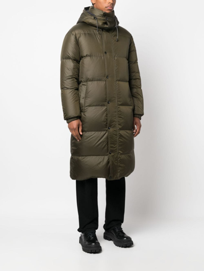 Shop Yves Salomon Padded Hooded Down Jacket In Green