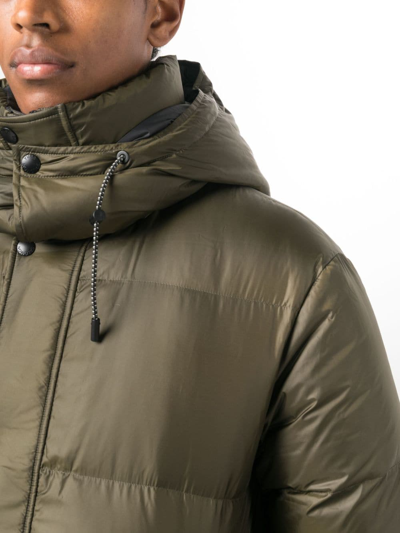 Shop Yves Salomon Padded Hooded Down Jacket In Green