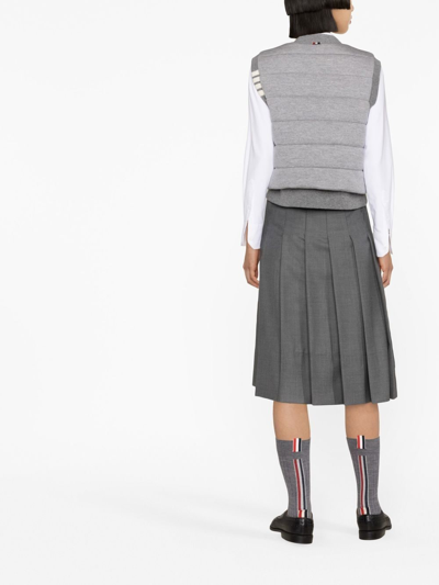 Thom Browne 4-bar Stripe Reversible Vest In Grey