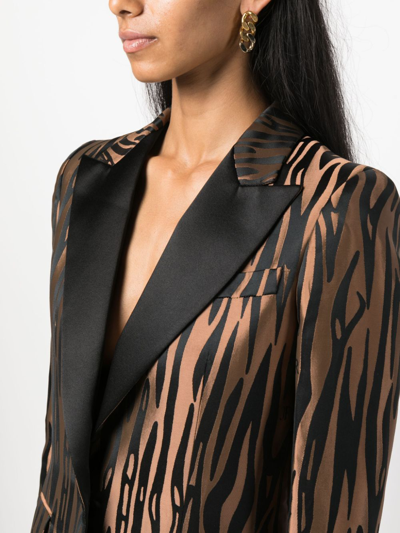Shop John Richmond Single-breasted Zebra-print Blazer In Black
