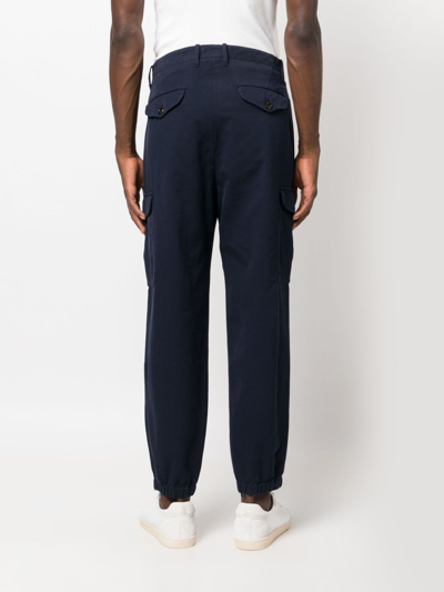Shop Brunello Cucinelli Straight-leg Cotton Cargo Trousers In Blue