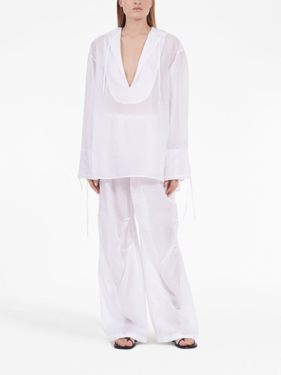 Ferragamo Woman Hooded Tunic In White