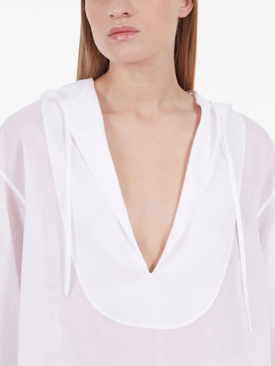 Ferragamo Woman Hooded Tunic In White