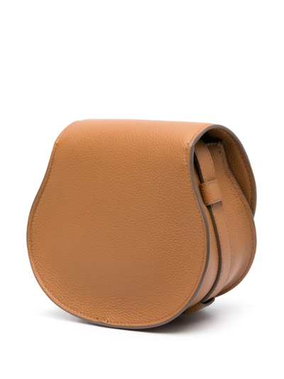 Shop Chloé Marcie Leather Crossbody Bag In Brown