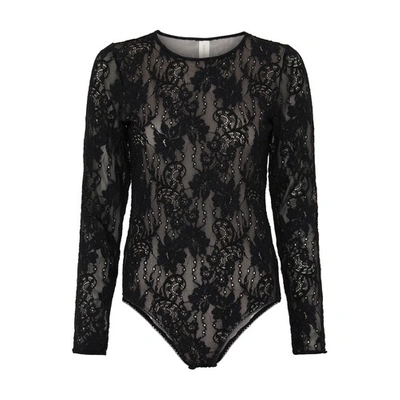 Shop Zimmermann Luminosity Lace Bodysuit In Black