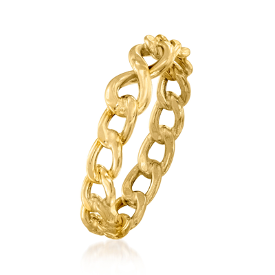 Rs Pure Ross-simons Italian 14kt Yellow Gold Infinity Symbol Curb-link Ring