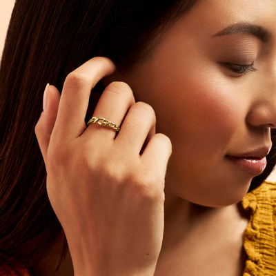 Rs Pure Ross-simons Italian 14kt Yellow Gold Infinity Symbol Curb-link Ring