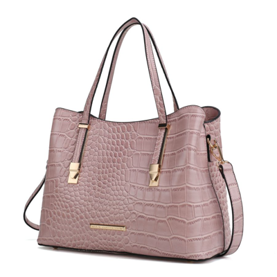 Mkf Collection By Mia K Aurelia Crocodile Embossed Vegan Leather Women's Tote Bag In Purple