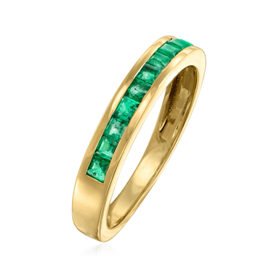 Shop Ross-simons Emerald Ring In 14kt Yellow Gold In Green