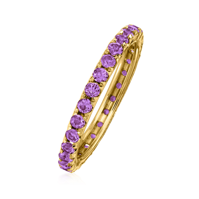 Rs Pure Ross-simons Amethyst Eternity Band In 14kt Yellow Gold In Multi