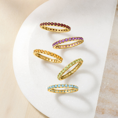 Rs Pure Ross-simons Amethyst Eternity Band In 14kt Yellow Gold In Multi