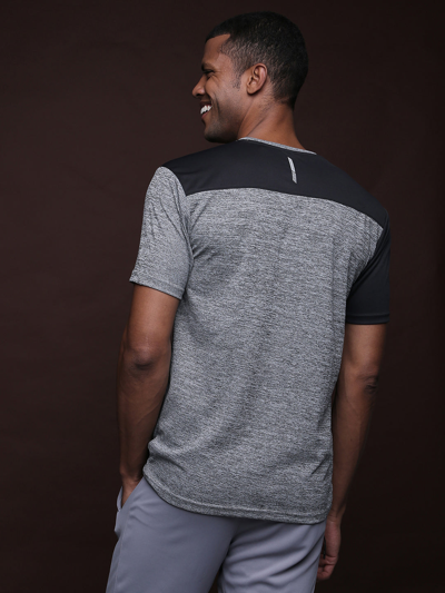 Shop Campus Sutra Men Colorblock Stylish Activewear & Sports T-shirts In Grey