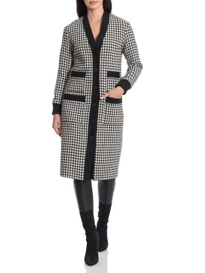 Kathy Ireland Tweed Wool-blend Coat In White | ModeSens