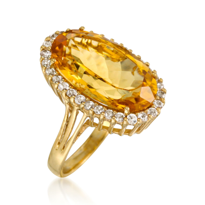 Ross-simons Citrine And . White Topaz Ring In 14kt Gold Over Sterling Silver In Yellow
