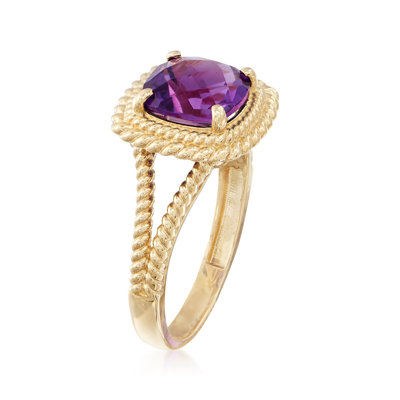Shop Ross-simons Amethyst Ring In 14kt Yellow Gold In Purple
