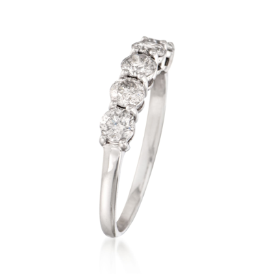 Ross-simons Lab-grown Diamond 5-stone Ring In 14kt White Gold In Silver