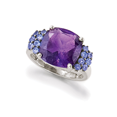 Ross-simons Amethyst And . Tanzanite Ring In Sterling Silver In Purple