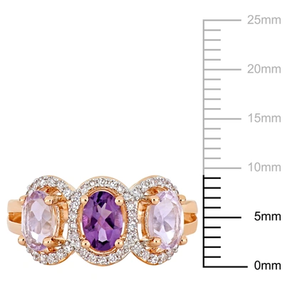 Mimi & Max 1 5/8 Ct Tgw Oval-cut African-amethyst & Rose De France In Purple