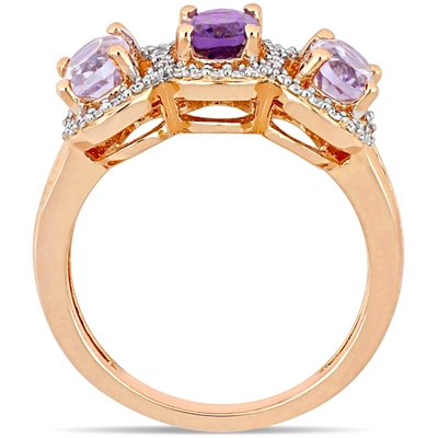 Mimi & Max 1 5/8 Ct Tgw Oval-cut African-amethyst & Rose De France In Purple