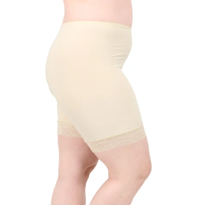 Undersummers By Carrierae Fusion Moisture Wicking Anti Chafing Shortlette Slipshort 9" In Beige