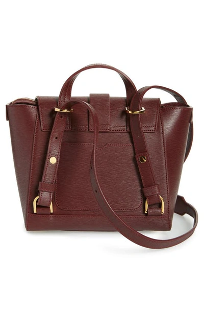 Shop Senreve Mini Maestra Leather Satchel In Bordeaux