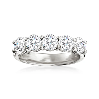Ross-simons Diamond 5-stone Ring In 14kt White Gold In Silver