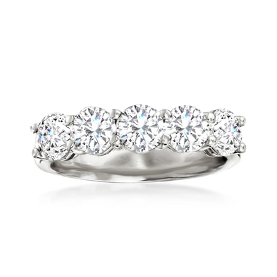 Ross-simons Diamond 5-stone Ring In 14kt White Gold In Silver