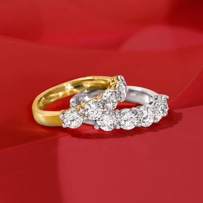 Ross-simons Diamond 5-stone Ring In 14kt White Gold In Silver