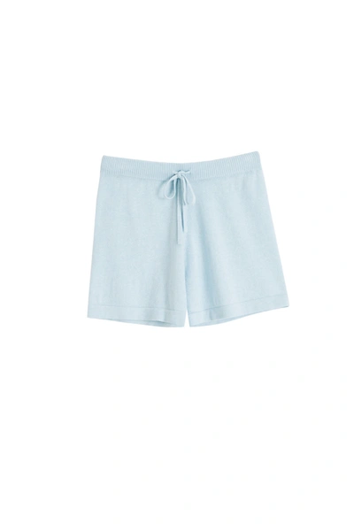 Shop Chinti & Parker Uk Soft Mint Cotton-cashmere Shorts In Blue