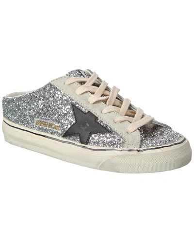 Shop Golden Goose Superstar Sabot Glitter & Suede Sneaker In Silver