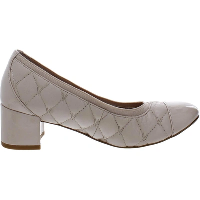 Shop Vionic Olympia Ruby Womens Leather Quilted Block Heels In Grey