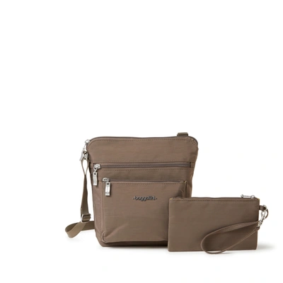 Shop Baggallini Pocket Crossbody With Rfid In Brown