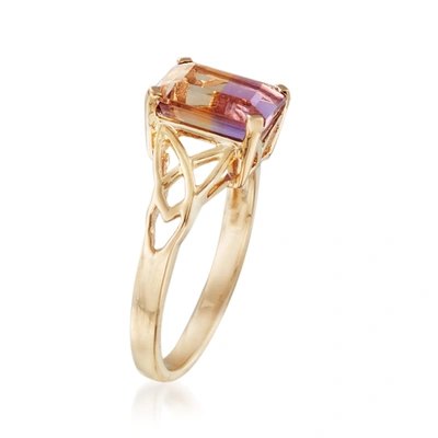 Ross-simons Ametrine Celtic Style Ring In 14kt Yellow Gold