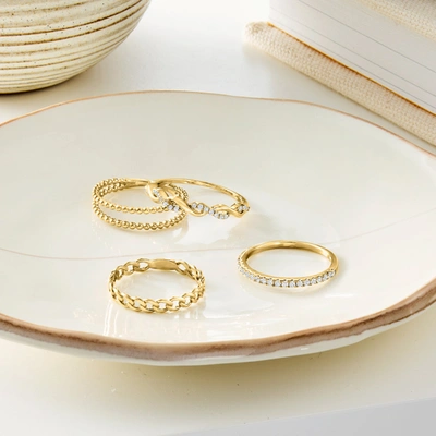 Rs Pure Ross-simons Diamond Stackable Ring In 14kt Yellow Gold In White