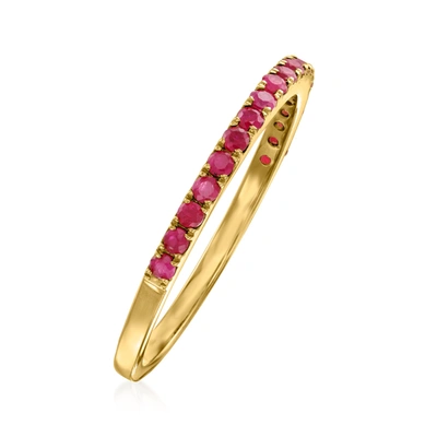 Rs Pure Ross-simons Ruby Ring In 14kt Yellow Gold In Multi