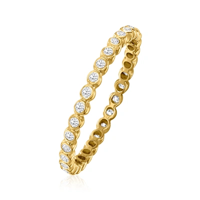 Shop Rs Pure Ross-simons Bezel-set Diamond Eternity Band In 14kt Yellow Gold