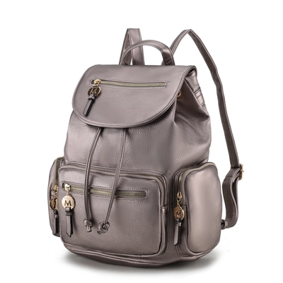 Mkf Collection By Mia K Ivanna Vegan Leather For Women's Oversize Backpack In Grey