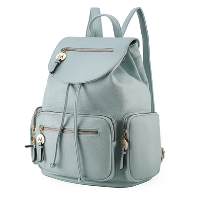 Shop Mkf Collection By Mia K Ivanna Vegan Leather For Women's Oversize Backpack In Blue