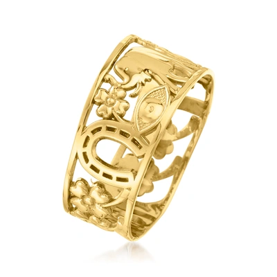 Ross-simons 14kt Yellow Gold Good Luck Ring
