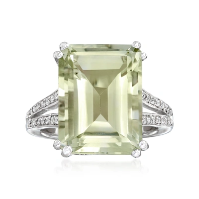 Ross-simons Green Prasiolite And . White Topaz Ring In Sterling Silver