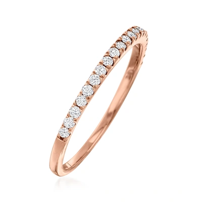 Shop Ross-simons Diamond Stackable Ring In 14kt Rose Gold In Pink