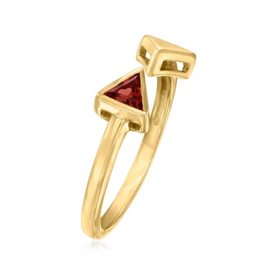 Shop Canaria Fine Jewelry Canaria Garnet Open-space Arrow Ring In 10kt Yellow Gold In Red