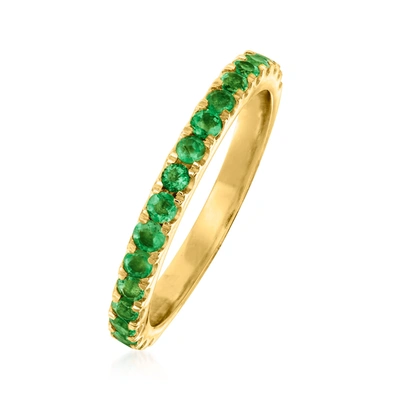 Ross-simons Emerald Ring In 18kt Gold Over Sterling In Green