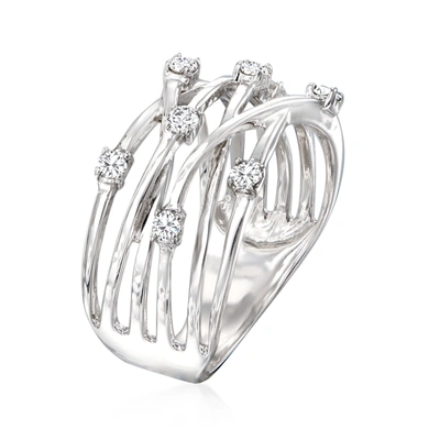 Ross-simons Diamond Highway Ring In Sterling Silver In Silver
