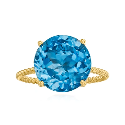 Shop Ross-simons London Blue Topaz Ring In 14kt Yellow Gold