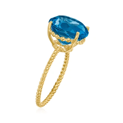 Shop Ross-simons London Blue Topaz Ring In 14kt Yellow Gold