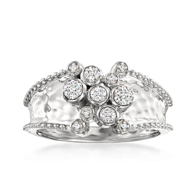 Ross-simons Diamond Bubble Band In Sterling Silver In Silver