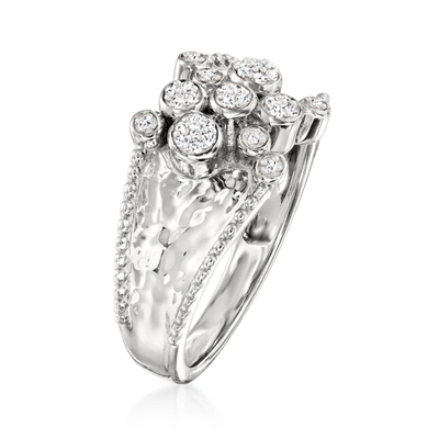 Ross-simons Diamond Bubble Band In Sterling Silver In Silver