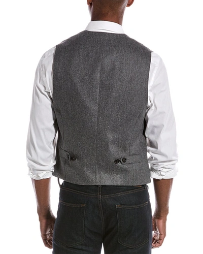 Shop Brunello Cucinelli Wool & Silk-blend Vest In Grey